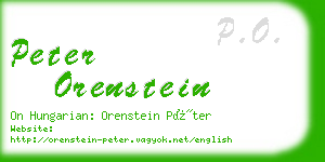 peter orenstein business card